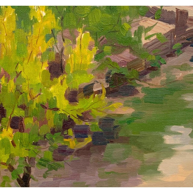 Original Impressionist Oil Painting, Ukrainian Art 1960s 56-60 For Sale - Image 4 of 6
