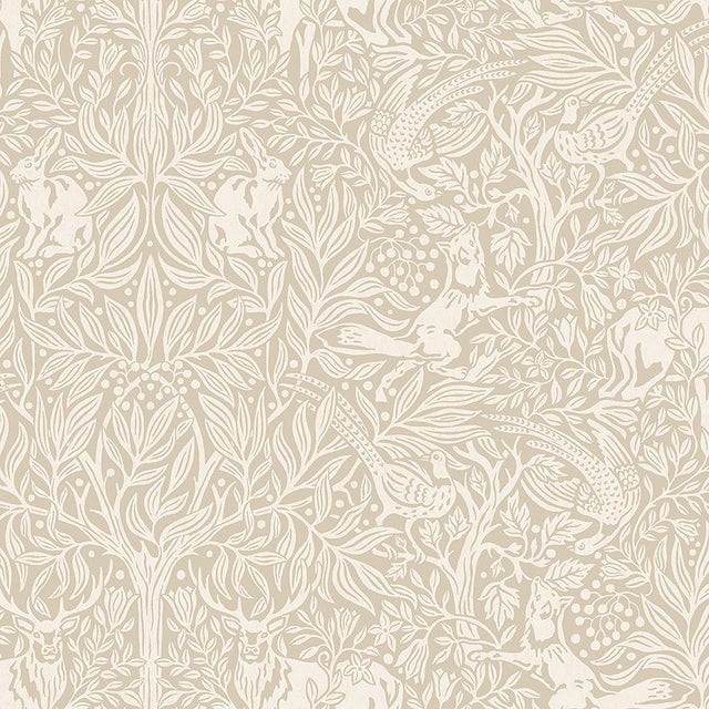 SAMPLE - Boråstapeter Under The Elder Tree Wallpaper In Stone For Sale