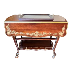 1980s Union National Furniture Company Flip Top Butler's Cart