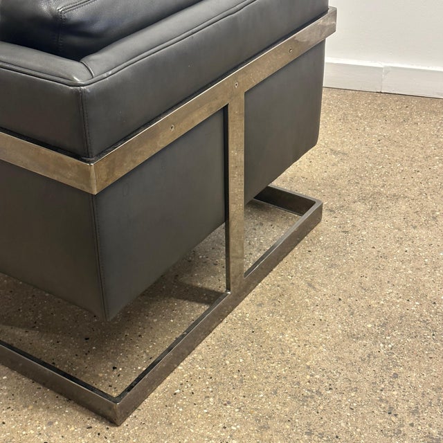 Pair of No. 989 T-Back Cube Lounge Chairs by Milo Baughman for Thayer Coggin For Sale - Image 10 of 12