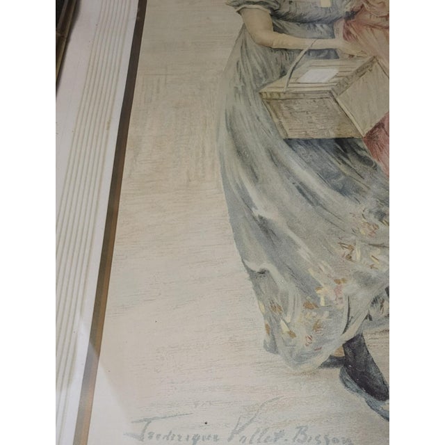 Color lithograph by Frédérique Vallet-Bisson / Moulot, 1900 printer. Lithograph depicting two elegant women, circa 1900....