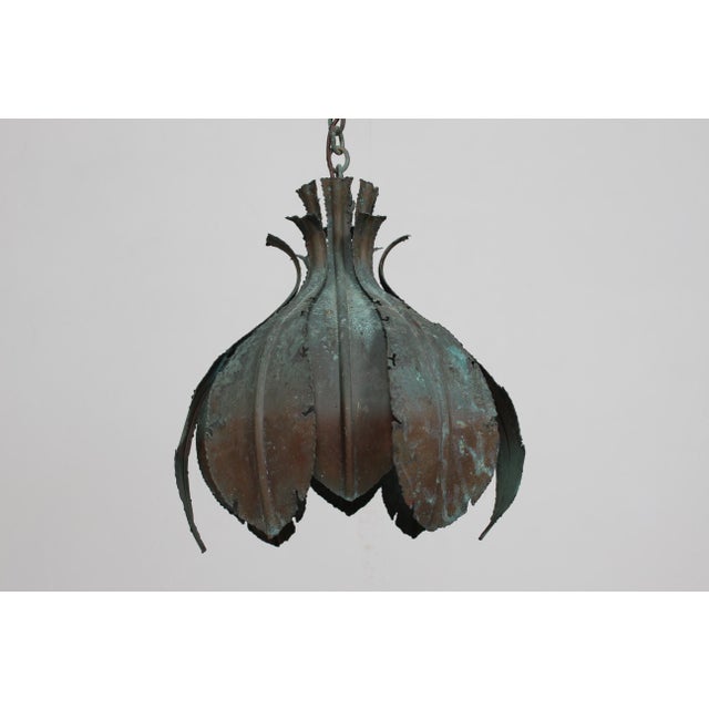 Vintage Danish Brutalist Green Pendant in Brass by Svend Aage Holm Sørensen, 1960s For Sale - Image 4 of 17