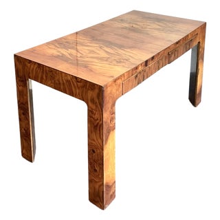 Vintage Burl Wood Writing Desk For Sale