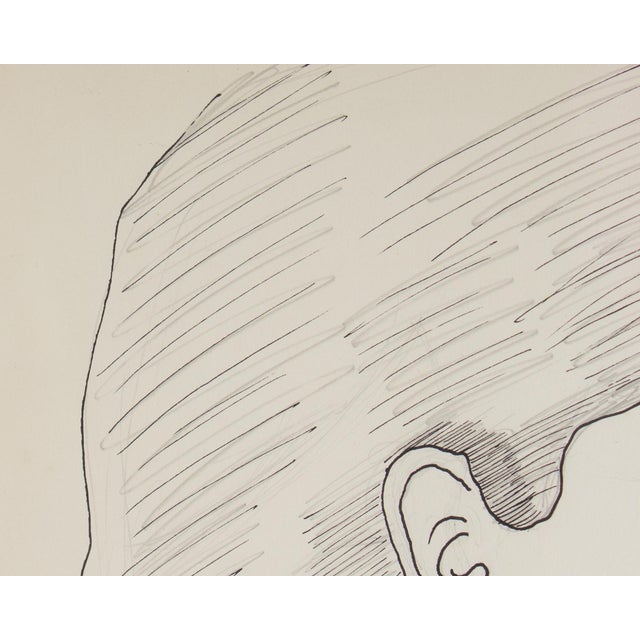 1970s 1970 Ink and Pencil Drawing of a Woman by Harry Hilson For Sale - Image 5 of 8