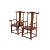 Chinese Pair Chinese Natural Wood Copper Brown Stain Yoke-Back Armchairs For Sale - Image 3 of 11