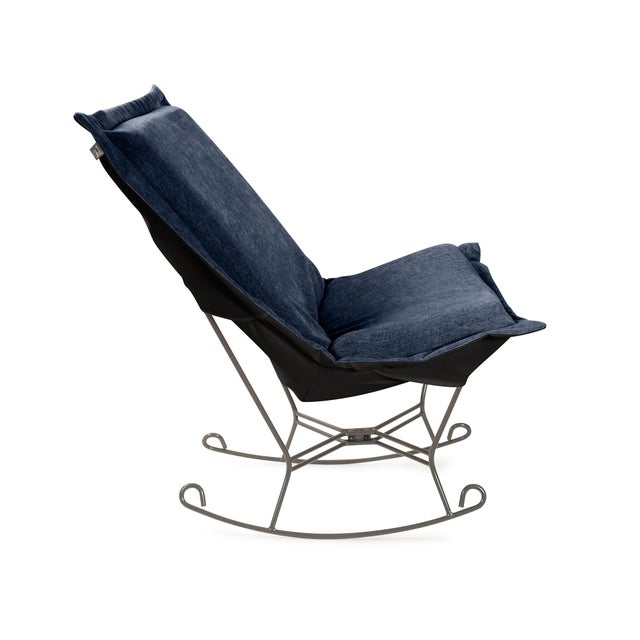 Contemporary Komodo Navy Puff Rocker and Frame For Sale - Image 3 of 7