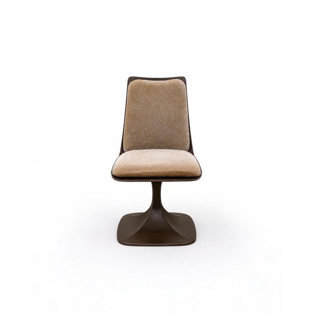 Bauhaus Tulip Padded Chairs in Brown Fiberglass from Felpam, 1970s, Set of 2 For Sale - Image 3 of 9