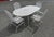 Perfect for your outdoor space! The table measures 72x38x29, the decorative chairs measure 19x27x38. 17 and the other 2...