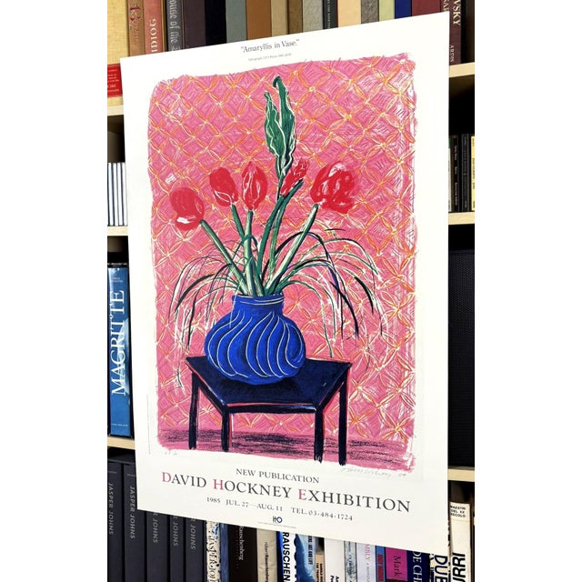 David Hockney Amaryllis in Vase Original 1985 Exhibition Poster by Tyler Graphics For Sale - Image 9 of 11