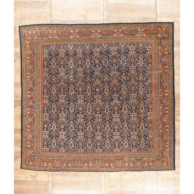 Antique Persian Mahal Rug, 11'01 X 11'11 For Sale - Image 10 of 10