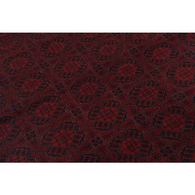 Rug & Kilim Rug & Kilim’s Afghan Baluch Tribal Rug in Burgundy and Blue Geometric Patterns For Sale - Image 4 of 7