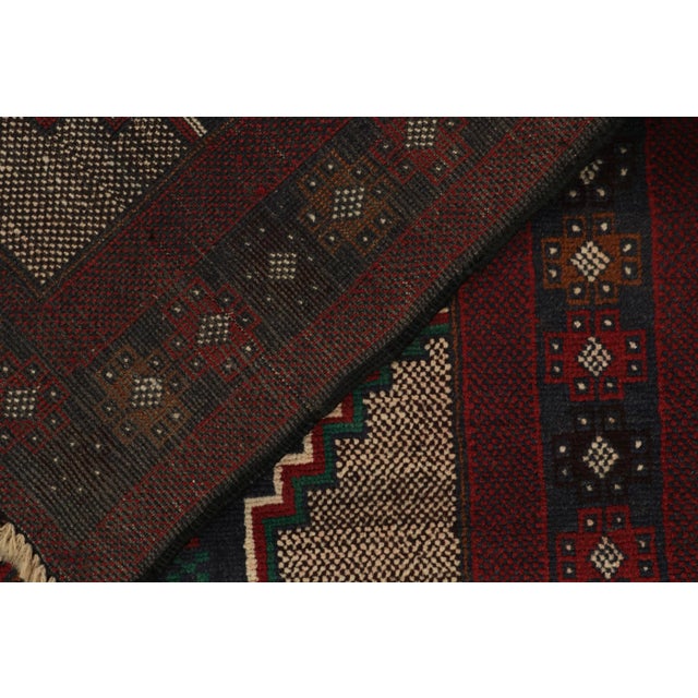 1950s 1950s Vintage Baluch Tribal Rug in Navy Blue With Medallions, From Rug & Kilim For Sale - Image 5 of 8