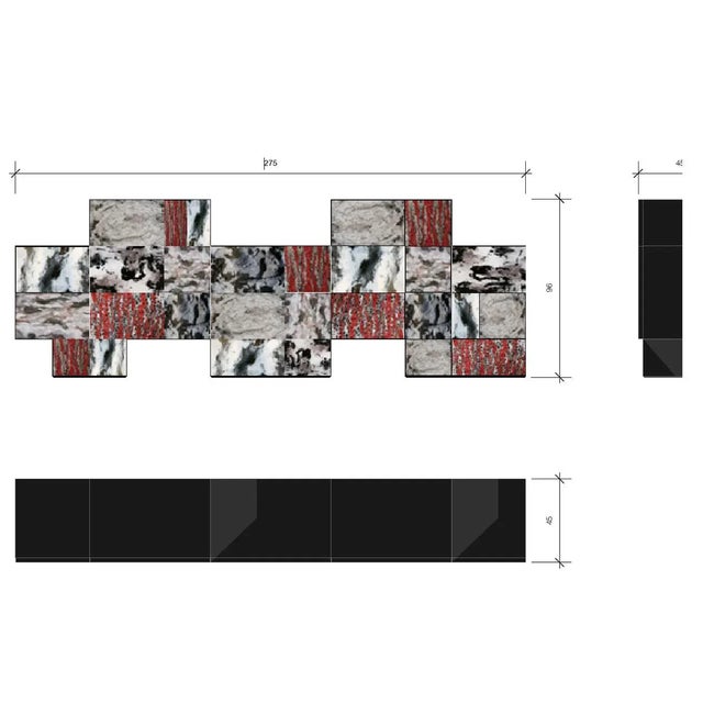 Ceramic Caltagirone /A Storage Unit in Matt Black Lacquer with Hand-Enameled Stone Fronts by Ferruccio Laviani for NOT.Ordinary For Sale - Image 7 of 8