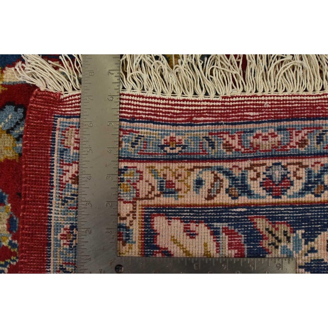 Najafabad Rug 7’8” X 10’11” Red Wool Vintage Traditional Hand-Knotted Carpet For Sale - Image 15 of 15