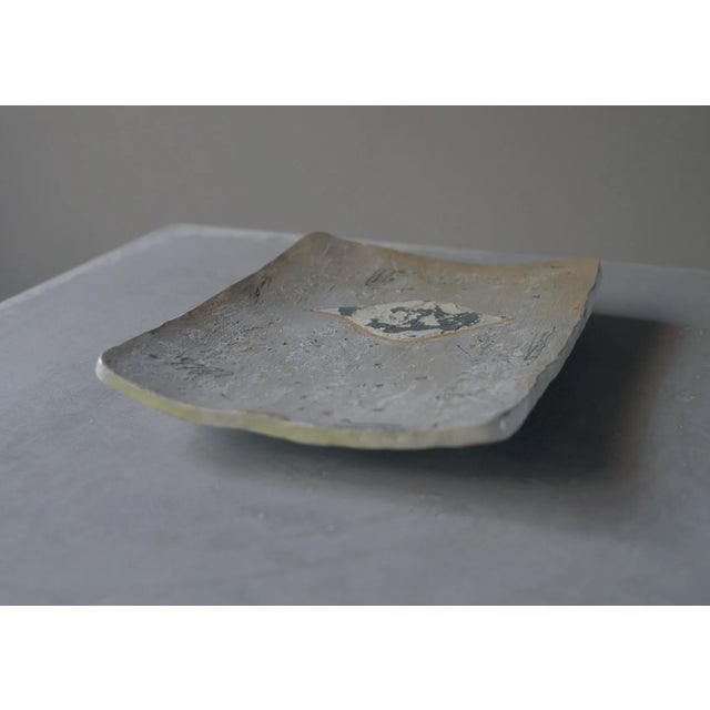 Gray Handmade Japanese Ceramic Wall Hanging Plate by Katsunori Yaoita - One of a Kind For Sale - Image 8 of 10