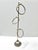 Vintage brass-tone fingertip towel stand with three circular towel holders, ball finials, a faceted clear crystal-style...