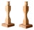 Pair of Vintage Handmade Wooden Candlesticks For Sale