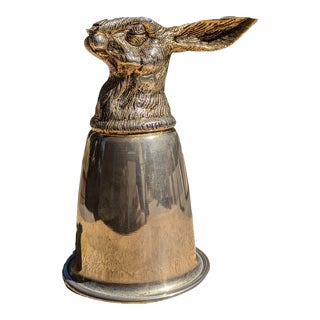 A Vintage Gucci Treasure: Silver-Plated Stag Stirrup Cup For Sale