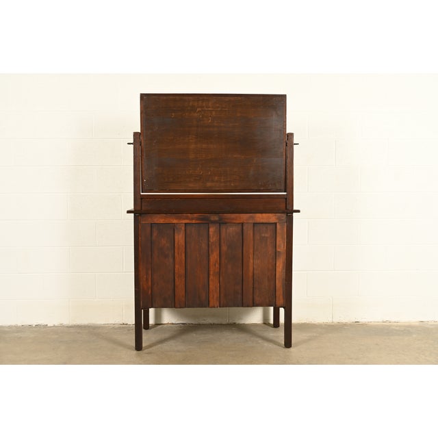 Stickley Brothers Antique Mission Oak Arts & Crafts Dresser With Mirror, Circa 1910 For Sale - Image 15 of 17