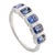 18k White Gold Blue Sapphire Stacking Ring Size 5 For Sale