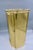 A tall, tapered hexagonal brass umbrella stand with a stepped molded rim and scalloped cut-out base — equally at home...