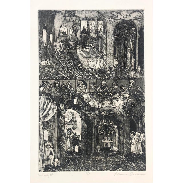 1970s Adrienne Anderson Modern Mythological Etching For Sale - Image 4 of 4