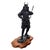 Japanese Japanese Samurai Bronze Tone Warrior Sculpture on Custom Wood Base 18" For Sale - Image 3 of 15