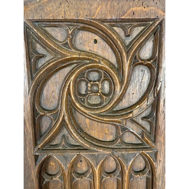 Antique French Oak Gothic Revival Panel For Sale - Image 4 of 8