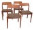 Chairs in Teak and Leather by Henning Kjærnulf for KS Møbler, 1960s, Set of 4 For Sale
