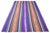 1960s Bright Multi Color Striped Turkish Rug, 5'6x8'6 Authentic Village Kilim, Mid Century Modern Home Decor For Sale - Image 5 of 12