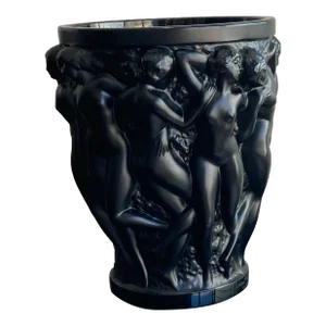 Lalique Vase, Bacchantes Black Collection Large Limited Edition