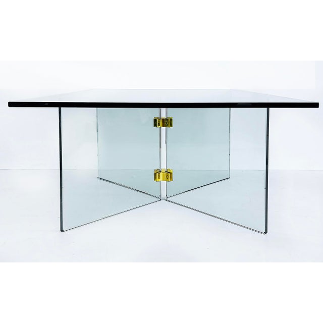 Mid 20th Century Glass and Brass Mid-Century Coffee/Cocktail Table, Pace Attributed For Sale - Image 5 of 6