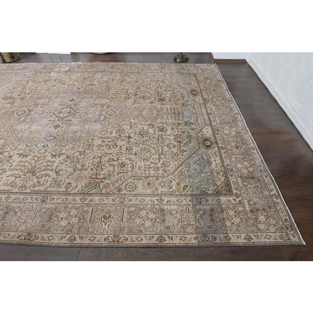 Orange 1970s Vintage Persian Handmade Wool Cotton Orange Area Rug For Sale - Image 8 of 11