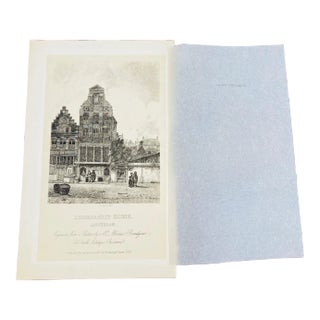 Antique Architectural Etching of Rembrandt's House For Sale