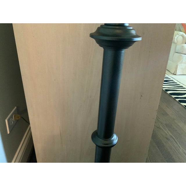 1980s Hollywood Regency Painted Metal Faux Bamboo Floor Lamps - A Pair For Sale - Image 9 of 13