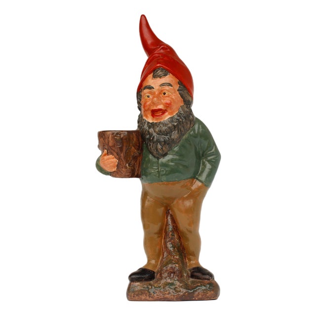 Terracotta Garden Gnome, 1940s For Sale