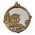 Brass Art Nouveau Round Mirror of Woman With Flowers For Sale
