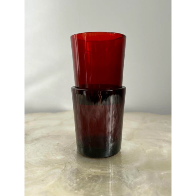 Ruby Red 1980s Ruby Red Juice Glasses- Set of 2 For Sale - Image 8 of 8