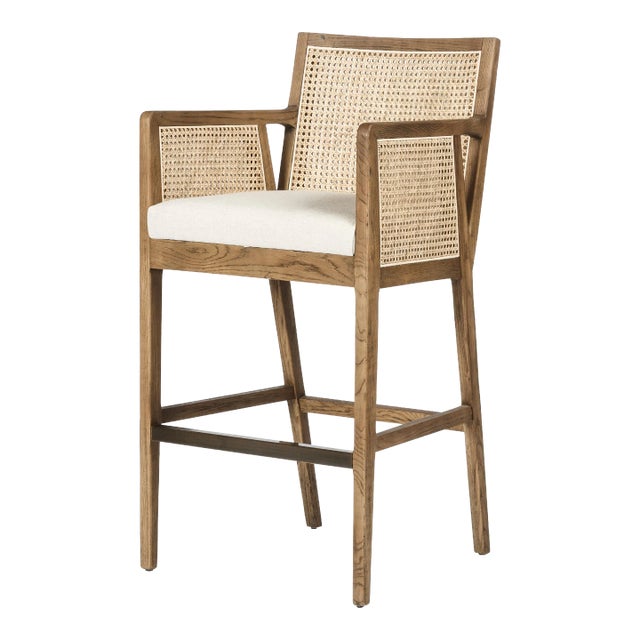 Four Hands Antonia Bar Stool, Toasted Parawood For Sale