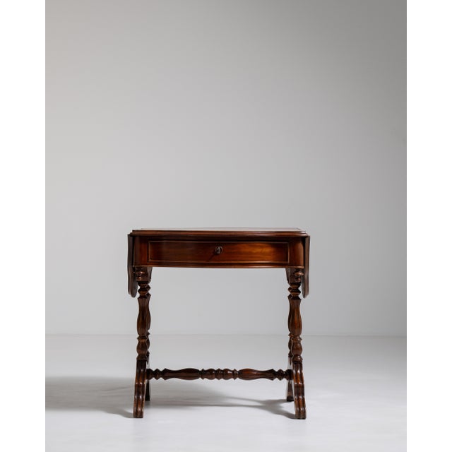 Napoleon III Mahogany Pembroke Drop-Leaf Table, Second Empire Style, France, 19th Century For Sale - Image 13 of 18