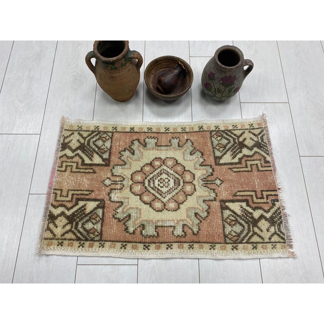 Oushak Vintage Wool Rug For Sale - Image 4 of 6
