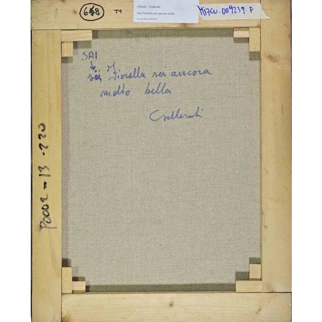 Modern Alberto Gallerati, Fiorella is Still Beautiful, Oil on Canvas, 1970s For Sale - Image 3 of 4