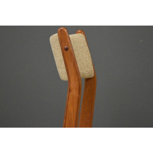 1970s Danish Style Modern Teak Beige Dining Chairs - Set of 6 For Sale In Boston - Image 6 of 10