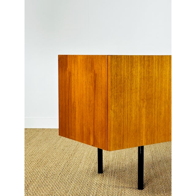 Black Vintage Scandinavian Sideboard in Teak with Black Metal Legs, 1960 For Sale - Image 8 of 18