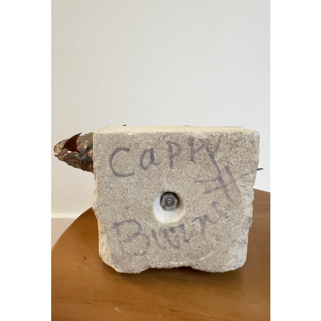 Bronze Late 20th C. Artist-Signed Brutalist Fish Sculpture For Sale - Image 8 of 9