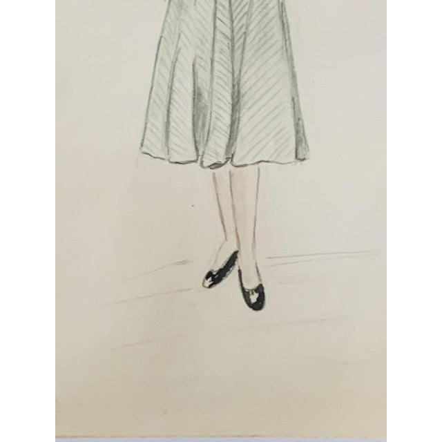 Berthe Duquaine, Figurative Composition, 1950s, Pencil on Paper For Sale - Image 15 of 18