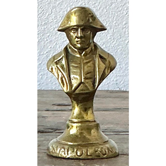 Vintage Brass Bust of Napoleon Paperweight For Sale - Image 11 of 12