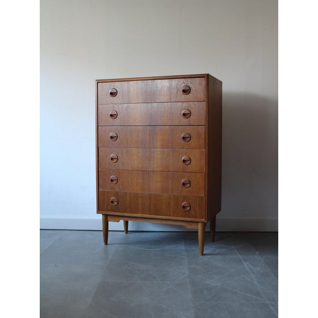 Vintage Danish Chest of Drawers in Teak, 1960s, in Worn conditions. Designed 1960 to 1969