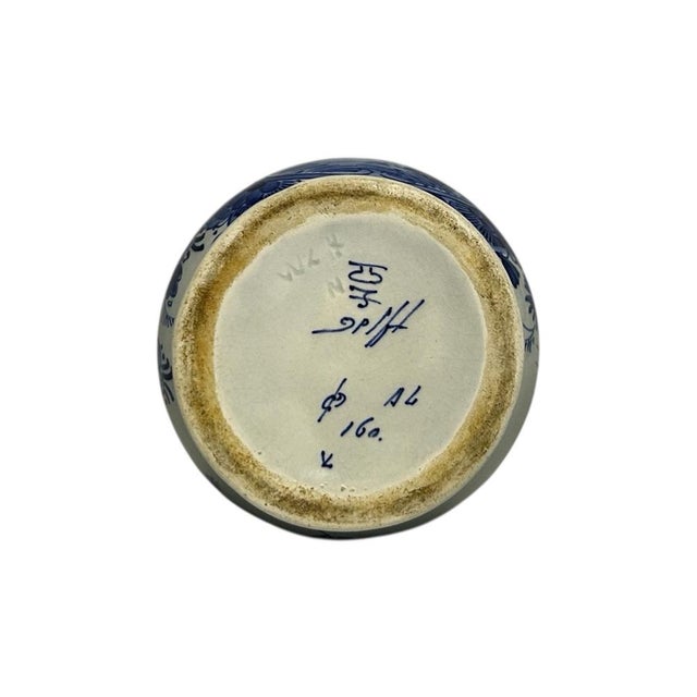 Blue Antique Royal Delft Hand-Painted Windmill Vase by J. Van Lijnschooten, 1916 For Sale - Image 8 of 9