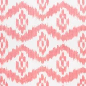 Schumacher Madaket Ikat Fabric in Rose